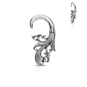 Tribal Antique Silver Plated Ear Hanger WildKlass Taper-WildKlass Jewelry