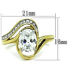 WildKlass Stainless Steel Ring Two-Tone IP Gold Women AAA Grade CZ Clear on the Center-WildKlass Jewelry
