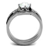 WildKlass Stainless Steel Ring High Polished Women Top Grade Crystal Clear-WildKlass Jewelry