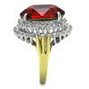 WildKlass Stainless Steel Ring Two-Tone IP Gold Women Top Grade Crystal Siam-WildKlass Jewelry