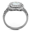 WildKlass Stainless Steel Ring High Polished (no Plating) Women AAA Grade CZ Clear-WildKlass Jewelry