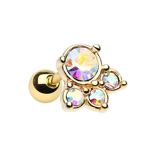 Golden & Rose Gold Royal Majestic Cartilage Tragus Earring-WildKlass Jewelry