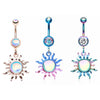 Rose Gold & Colorline Iridescent Blazing Sun Belly Button Ring-WildKlass Jewelry