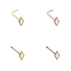 Golden & Rose Gold Illuminating Diamond Shape L-Shape & Stud Nose Ring-WildKlass Jewelry