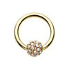 Rose Gold, Gold, Silver Full Dome Pave Steel Captive Bead Ring-WildKlass Jewelry