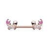 Gold, Rose Gold Posh Sea Crab Nipple Barbell Ring-WildKlass Jewelry