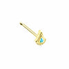 Gold, Rose Gold, Silver Bollywood Glitter L-Shape & Stud Nose Ring-WildKlass Jewelry