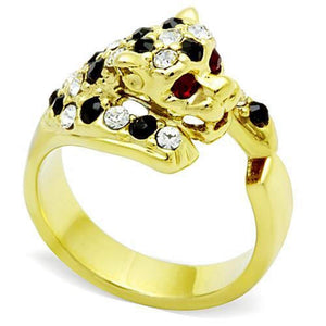 WildKlass Stainless Steel Animals Ring IP Gold Women Top Grade Crystal Multi Color-WildKlass Jewelry