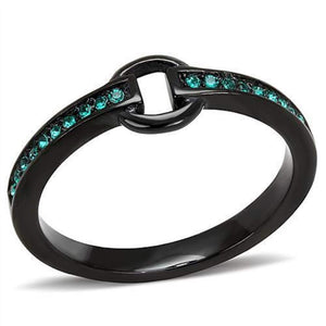 WildKlass Stainless Steel Ring IP Women Top Grade Crystal Emerald-WildKlass Jewelry