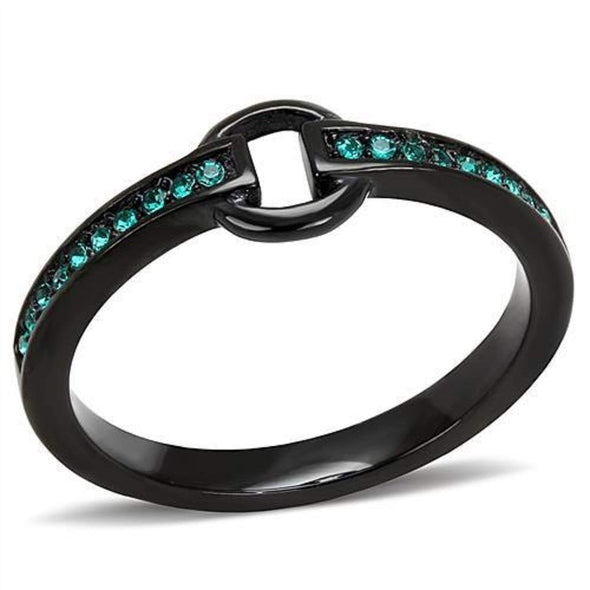 WildKlass Stainless Steel Ring IP Women Top Grade Crystal Emerald-WildKlass Jewelry