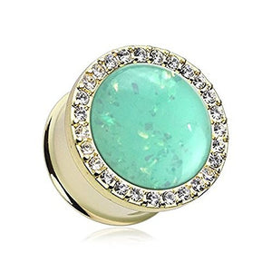 Golden Mint Opal Elegance Multi-Gem WildKlass Plug (Sold as Pairs)-WildKlass Jewelry