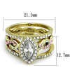 WildKlass Stainless Steel Ring Two-Tone IP Gold Women AAA Grade CZ Clear-WildKlass Jewelry