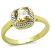 WildKlass Stainless Steel Ring IP Gold Women AAA Grade CZ Champagne-WildKlass Jewelry