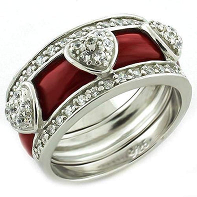 WildKlass 925 Sterling Silver Ring Rhodium Women AAA Grade CZ Clear-WildKlass Jewelry