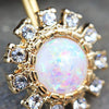 Gold Plated Dazzling Sun with Synthetic Opal WildKlass Navel Ring-WildKlass Jewelry