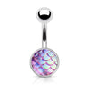 AB Effect Fish Scale Set 316L Surgical Steel WildKlass Belly Button Navel Rings-WildKlass Jewelry
