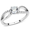 WildKlass Stainless Steel Ring High Polished Women AAA Grade CZ Clear-WildKlass Jewelry