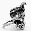 WildKlass Stainless Steel Skull Ring High Polished (no Plating) Men Epoxy Jet-WildKlass Jewelry