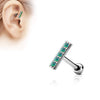 5 Opal Set 2mm x 10mm Bar 316L Surgical Steel WildKlass Cartilage/Tragus Barbell-WildKlass Jewelry