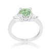 WildKlass 1.8ct Peridot CZ Rhodium Plated Cushion Classic Statement Ring-WildKlass Jewelry