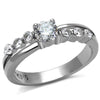 WildKlass Stainless Steel Ring High Polished Women AAA Grade CZ Clear-WildKlass Jewelry