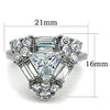 WildKlass Stainless Steel Triangle Ring High Polished (no Plating) Women AAA Grade CZ Clear-WildKlass Jewelry