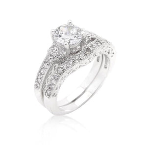 WildKlass Art Deco Round Cut Bridal Set-WildKlass Jewelry