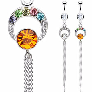 Fancy Navel w. Assorted Gems (Sold by Piece)-WildKlass Jewelry