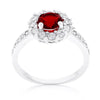 WildKlass Garnet Halo Engagement Ring-WildKlass Jewelry