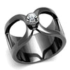 WildKlass Stainless Steel Ring IP Light Black (IP Gun) Men Top Grade Crystal Clear-WildKlass Jewelry