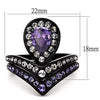 WildKlass Stainless Steel Ring IP Black Women AAA Grade CZ Amethyst-WildKlass Jewelry