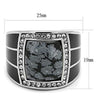 WildKlass Stainless Steel Ring High Polished Men Semi-Precious Jet-WildKlass Jewelry