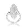 WildKlass 2.3ct CZ Rhodium Plated Contemporary Cocktail Ring-WildKlass Jewelry