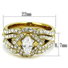 WildKlass Stainless Steel Ring IP Gold Women AAA Grade CZ Clear-WildKlass Jewelry