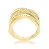 WildKlass 0.57ct CZ 14k Gold Plated Wide Cocktail Cable Ring-WildKlass Jewelry