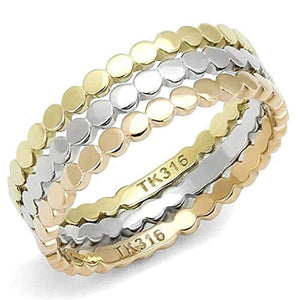 WildKlass Stainless Steel Ring IP Gold & IP Rose Gold Women-WildKlass Jewelry