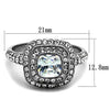 WildKlass Stainless Steel Ring High Polished (no Plating) Women AAA Grade CZ Clear-WildKlass Jewelry