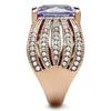 WildKlass Stainless Steel Pave Ring IP Rose Gold Women AAA Grade CZ Light Amethyst-WildKlass Jewelry