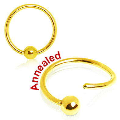 WILDKLASS Gold Plated One Side Fixed Captive Bead Ring-WildKlass Jewelry
