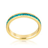 WildKlass Stylish Stackables Turquoise Crystal Gold Ring-WildKlass Jewelry