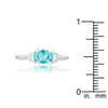 WildKlass 1.2ct CZ Rhodium Plated Aqua Simple Classic Ring-WildKlass Jewelry