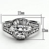 WildKlass Stainless Steel Pave Ring High Polished (no Plating) Women AAA Grade CZ Clear-WildKlass Jewelry