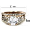 WildKlass Stainless Steel Ring IP Rose Gold Elegant Women AAA Grade CZ Clear-WildKlass Jewelry
