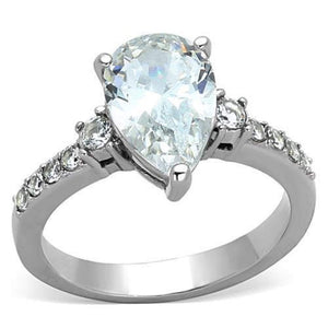 WildKlass Stainless Steel Pave Ring High Polished (no Plating) Women AAA Grade CZ Clear-WildKlass Jewelry