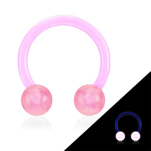 Flexible Shaft WildKlass Horseshoe/Circular with Glow in The Dark Balls-WildKlass Jewelry