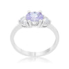 WildKlass 1.2ct Lavender CZ Rhodium Plated Classic Oval Ring-WildKlass Jewelry