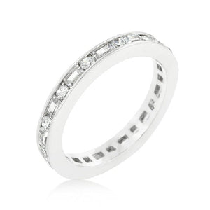 WildKlass Alternating Cubic Zirconia Eternity Band-WildKlass Jewelry