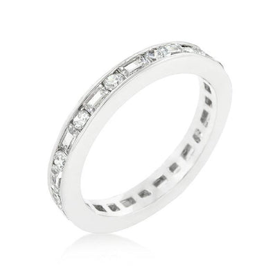 WildKlass Alternating Cubic Zirconia Eternity Band-WildKlass Jewelry