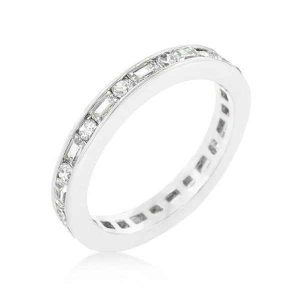 WildKlass Alternating Cubic Zirconia Eternity Band-WildKlass Jewelry