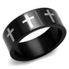 WildKlass Stainless Steel Ring Two-Tone IP Black Men-WildKlass Jewelry